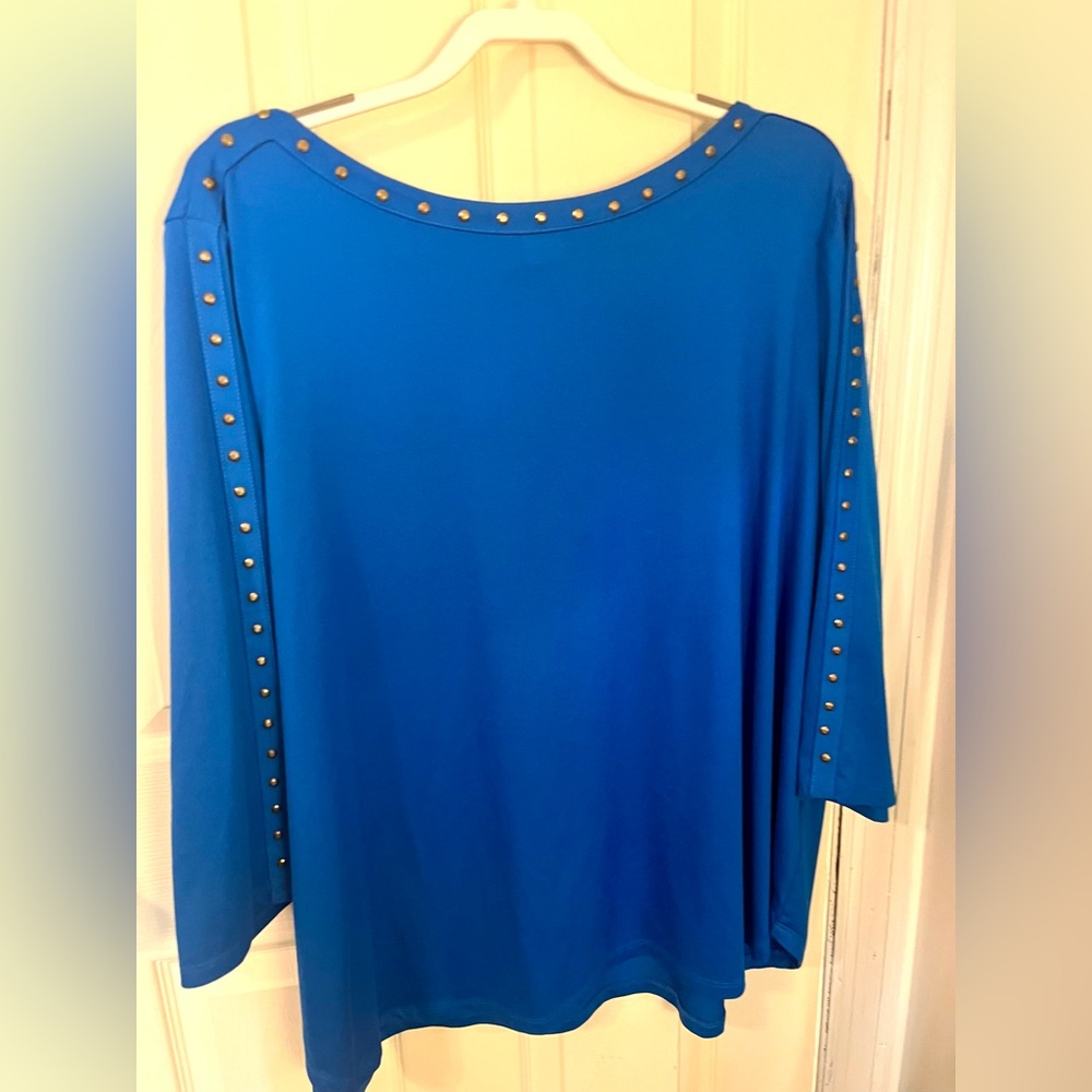 Ruby Rd. Blue Studded Blouse